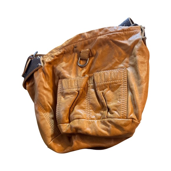 cognac-colored slouchy leather hobo bag - Picture 8 of 15